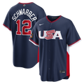 Kyle Schwarber USA Baseball 2026 World Baseball Classic Road Stadium Jersey - Navy