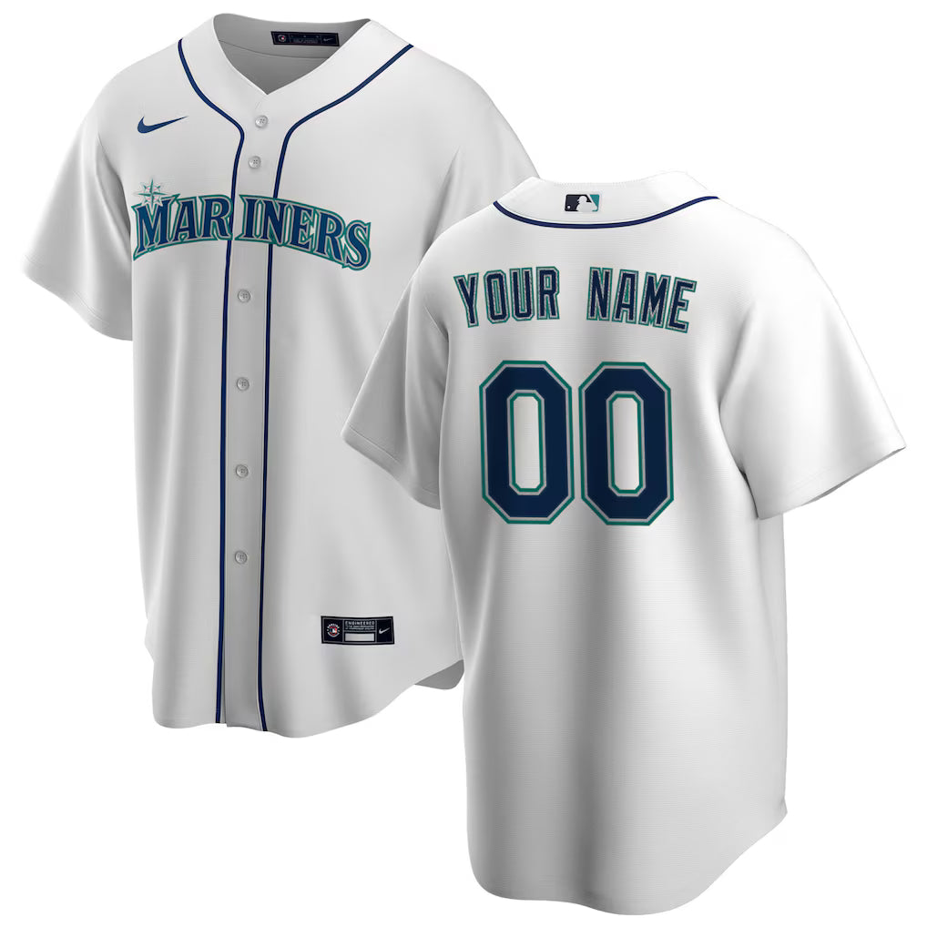 Custom Seattle Mariners Home Jersey - White